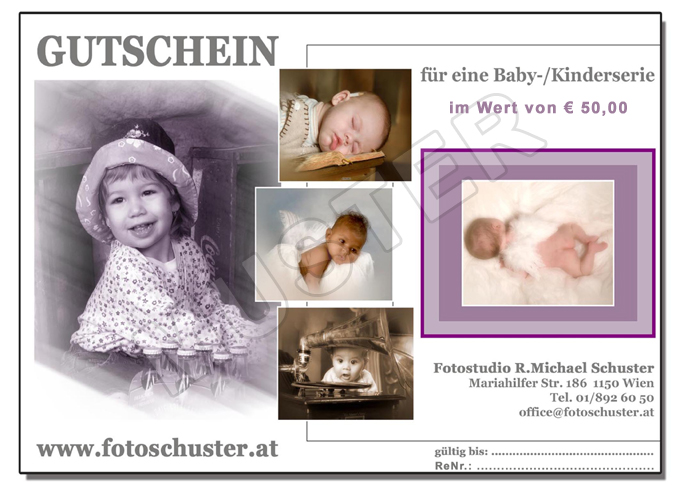 Gutscheine für Babyfotos